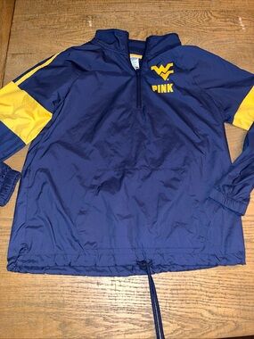 West Virginia Mountaineers Pink Victoria’s Secret Jacket Womens XS Blue Gold